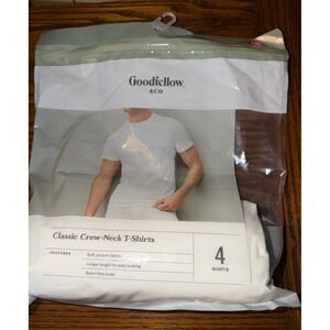 Goodfellow & Co Mens Classic Crew-Neck T-Shirt White Short Sleeve XXL 1-Pack